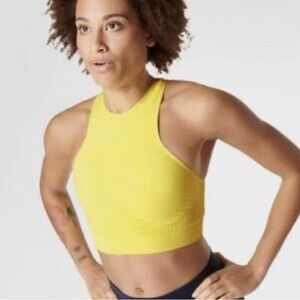 Sweaty Betty Size‎ S Stamina Long Line Sports Bra Bright Yellow